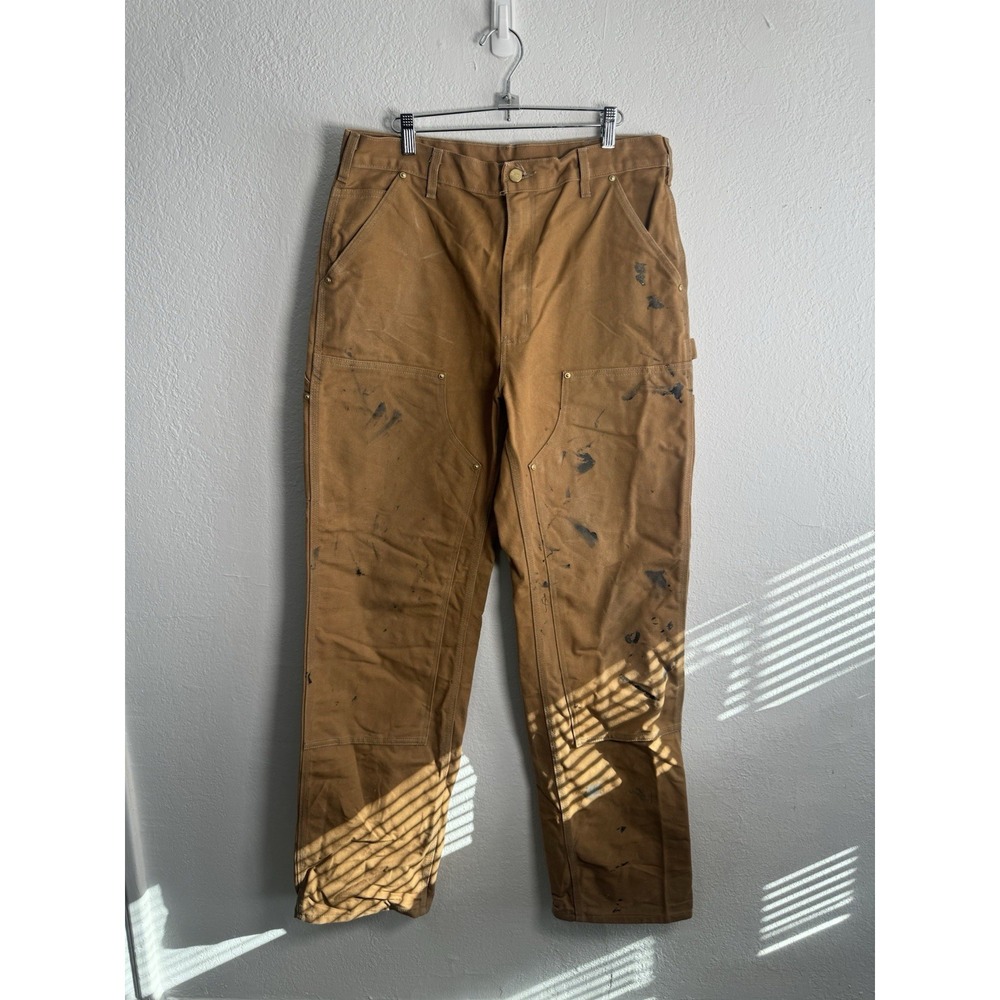 Carhartt Double Knee Pants 34x34 Brown Utility B01M Loose Fit Work Duck Canvas
